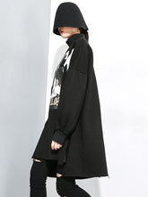 Printed Velet Loose Irregular Sweatshirt